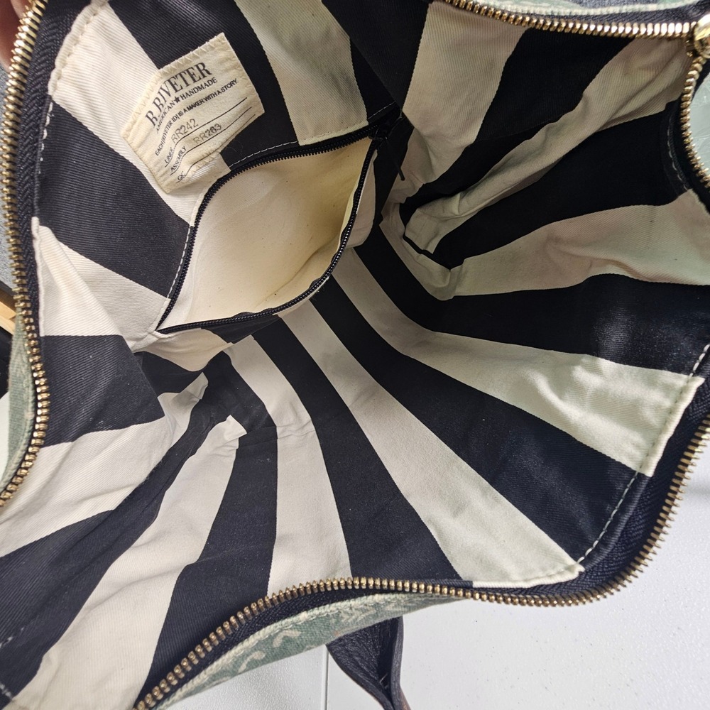 R. Riveter Standard Patton Canvas Leather Shoulder Bag - Wallet Set Mandala EUC - Picture 12 of 15
